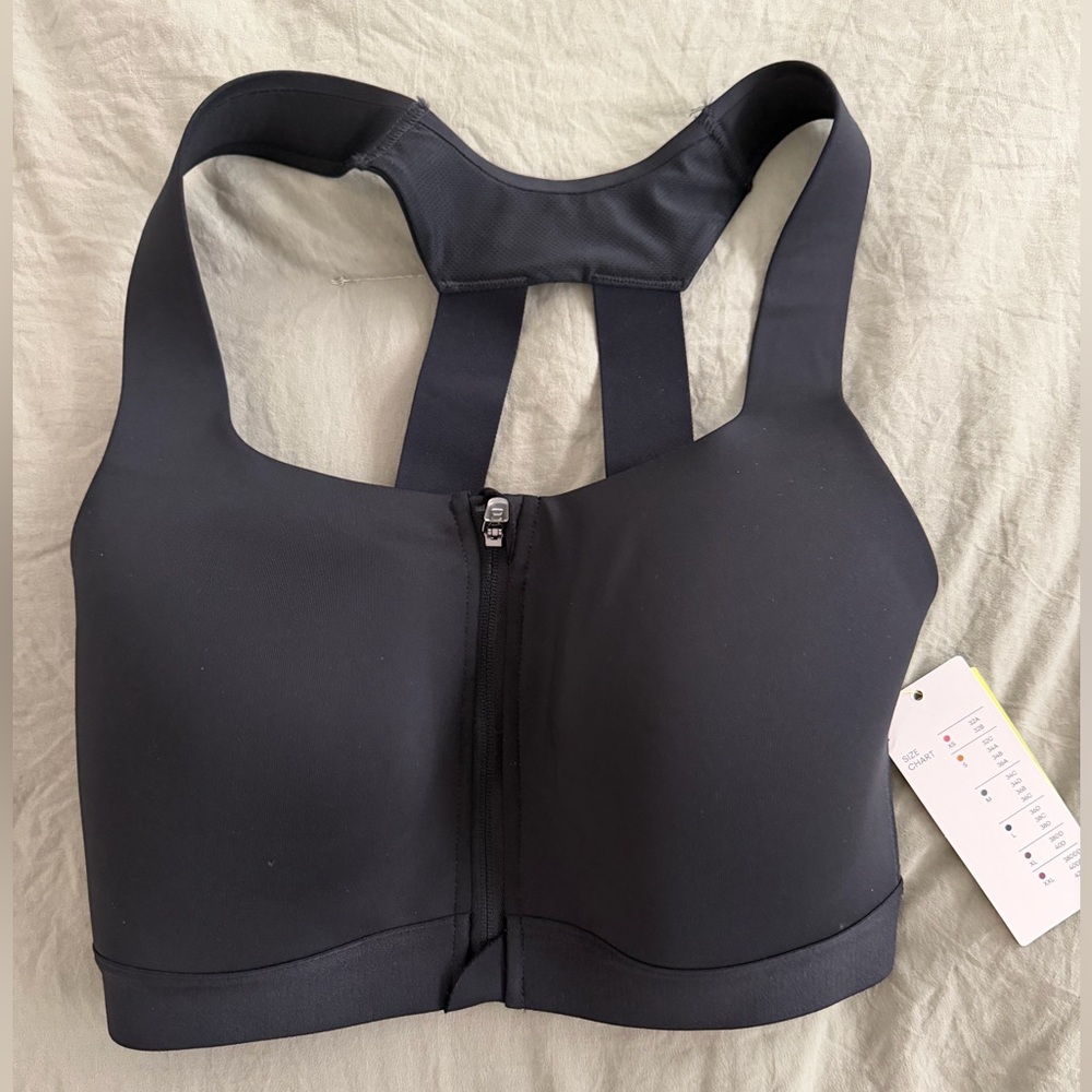 All in Motion Black Zip-Front Sports Bra